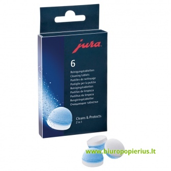  Valymo tabletės JURA 2 in 1, pakuotėje 6 vnt.