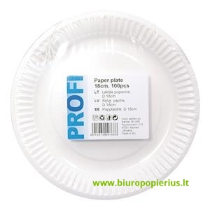  Vienkartinės popierinės lėkštės, 18 cm, 100 vnt.