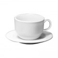  Kavos puodelis su lėkšte EUROPA , 200 ml , baltos spalvos