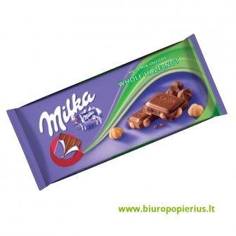  Šokoladas MILKA su lazdyno riešutais, 100g