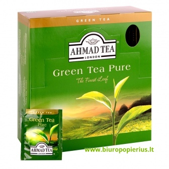 Žalioji arbata Ahmad Alu Green Pure folijos vokeliuose (100 vnt)