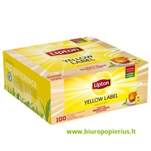  Aukščiausios kokybės juodoji arbata LIPTON Yellow, 100 x 1,8 g, pop. vok.