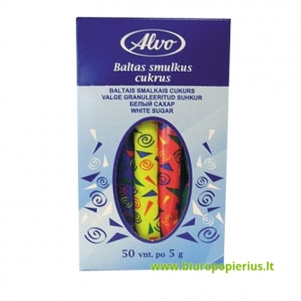  Fasuotas cukrus ALVO, baltas, 50 vnt po 5 g - 2 pak.