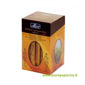  Fasuotas cukrus ALVO, rudas, 50 vnt po 5 g - 2 vnt.