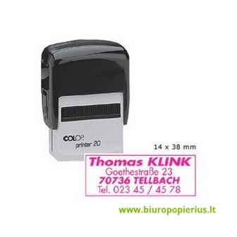  Antspaudas Printer 20 juodas korpusas raudona pagalvėlė COLOP