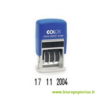  Antspaudas COLOP Mini Dater S120 03 su juoda pagalvėle