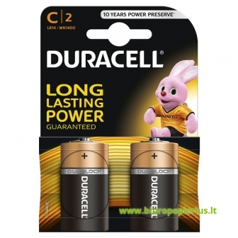  Baterija  DURACELL C, LR14, 2 vnt.