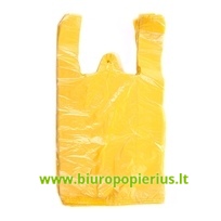  Plastikiniai maišeliai HDPE 25 x 12 x 45 cm, 12 mic, geltona sp., 100 vnt./pak.
