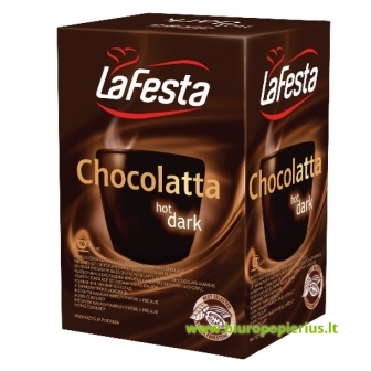  Juodas karštas šokoladas LA FESTA DARK, 10 vnt./pak. x 25 g