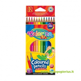  Spalvoti pieštukai COLORINO KIDS, 12 spalvų