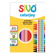  Vaškinės kreidelės SIVO 90 mm, 16 spalvų