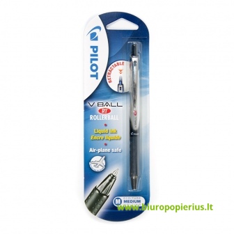  Automatinis rašiklis skystu rašalu V-Ball RT, 0,7 mm, juodos spalvos, 1 vnt., blisteryje