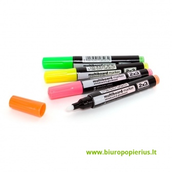 Žymeklis stiklinėms ir baltoms lentoms 2x3 Multiboard, žalia, geltona, oranžinė, rožinė