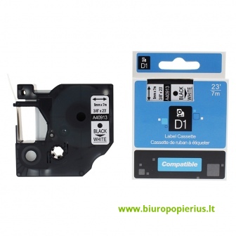  Pakaitalas Juostelė DYMO D1, 9mm x 7 m, juoda ant baltos