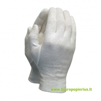  Darbo pirštinės TAMREX 3121, medvilnė, pora, dydis 9, balta