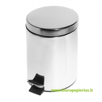  Šiukšlių dėžė SAIMA, su pedalu, 5 L, sidabro sp.