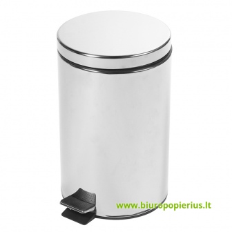  Šiukšlių dėžė SAIMA, su pedalu, 12 L, sidabro sp.