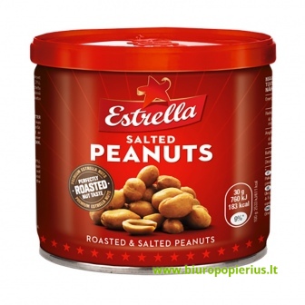  Kepinti žemės riešutai su druska ESTRELLA, metalinis indelis, 140 g - 2 vnt.