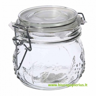  Indas su dangčiu,  0,5 l, stiklinis