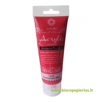  Akriliniai dažai 75 ml 1228, intensyviai raudona
