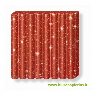  Modelinas FIMO EFFECT, 56 g, su blizgučiais, raudona sp.