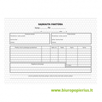  Blankai Sąskaitos-faktūros A5x2x50 be numeracijos, savikopijuojanti