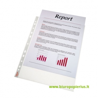  Įmautės dokumentams ESSELTE, A4, 105 mikr., (pak. -100 vnt.), atsidaro iš viršaus, skaidrios