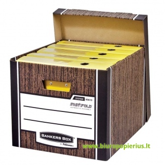  Archyvinė dėžė FELLOWES Woodgrain, 340 x 295 x 405 mm, (pak. -2 vnt.)