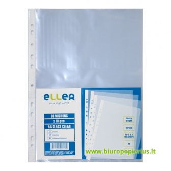 Įmautė dokumentams ELLER, A4, 60 mikr., (pak. -10 vnt.), skaidri