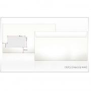  Vokai C65 su langeliu 45 x 90 mm, 114 x 229 mm, su nuplesiama juostele, 1000 vnt.