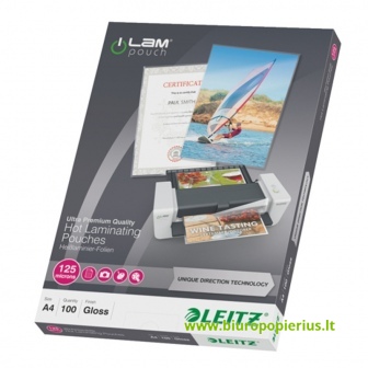  Laminavimo vokeliai Leitz A4, 125 mic. UDT, 100 vnt.