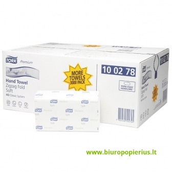  Servetėlės rankoms TORK PREMIUM EXTRA SOFT H3, 100278, 2 sl., 200 serv., 23 x 22.6 cm, balta sp., 15 vnt