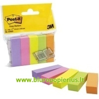  Lipnūs žymekliai POST-IT, 15x50 mm, poperiniai, 5 spalvų