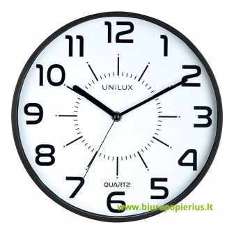  Sieninis laikrodis UNILUX POP, diametras 28cm, juoda sp.