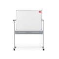  Dvipusė vartoma emaliuota magnetinė lenta NOBO Prestige 90x120 cm, mobilus stovas, balta sp.