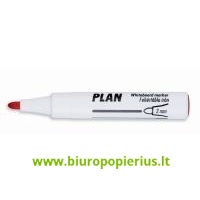  Žymiklis ICO PLAN, baltai lentai, 1-3 mm, apvaliu galu, raudonos spalvos - 2 vnt.