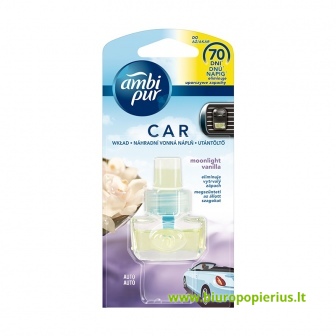  Oro gaiviklio automobiliams pakeitiklis AMBI PUR Car Moonlight Vanilla, 7 ml