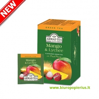  Žalioji arbata AHMAD Alu Mango & Lychee, 20 arbatos pakelių x 2 g - 2 vnt.