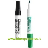  Žymiklis ICO PLAN, baltai lentai, 1-3 mm, apvaliu galu, žalios spalvos - 2 vnt.