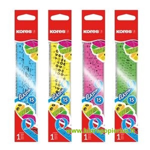  Lanksti liniuotė KORES ELASTIC, 15 cm, įvairių spalvų