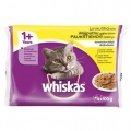  Kačių ėdalas WHISKAS, su paukštiena, 4 x 100 g