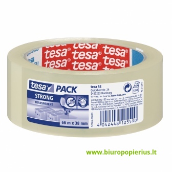  Tyli pakavimo juosta TESA PACK, 38mm x 66m, skaidri