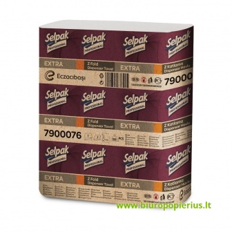  Popierinis rankšluostis SELPAK, PRO Extra  Z-Fold dispenseriui, 2 sluoksnis, 200 lapelių, 12 vnt.