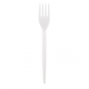  Vienkartinės šakutės SUPERIOR, PS, baltos, 17 cm, 50 vnt