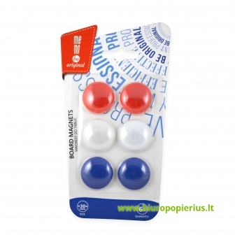  Magnetai MemoBe, 30 mm., 6 vnt., įvairių spalvų