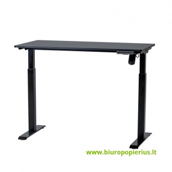  Reguliuojamo aukščio stalas SUN-FLEX®EASYDESK ELITE, elektrinis, vieno variklio, juodas rėmas, 120x60 cm juodas stalviršis