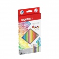  Spalvoti pieštukai KORES KOLORES STYLE, tribriauniai, 3mm, 15 spalvų (2 metalizuotos spalvos ir 1 neoninė)