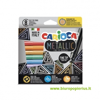  Flomasteriai CARIOCA Metallic FineMarkers, 8 vnt.