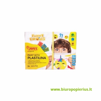  Spalvinimo plastilinu rinkinys JOVI FUNNY EMOJIS, su priedais
