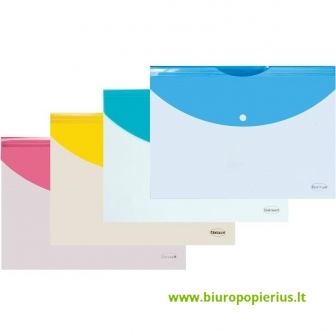  Aplankas (vokas) su spaustuku CENTRUM, A4, PP, įv.spalvų